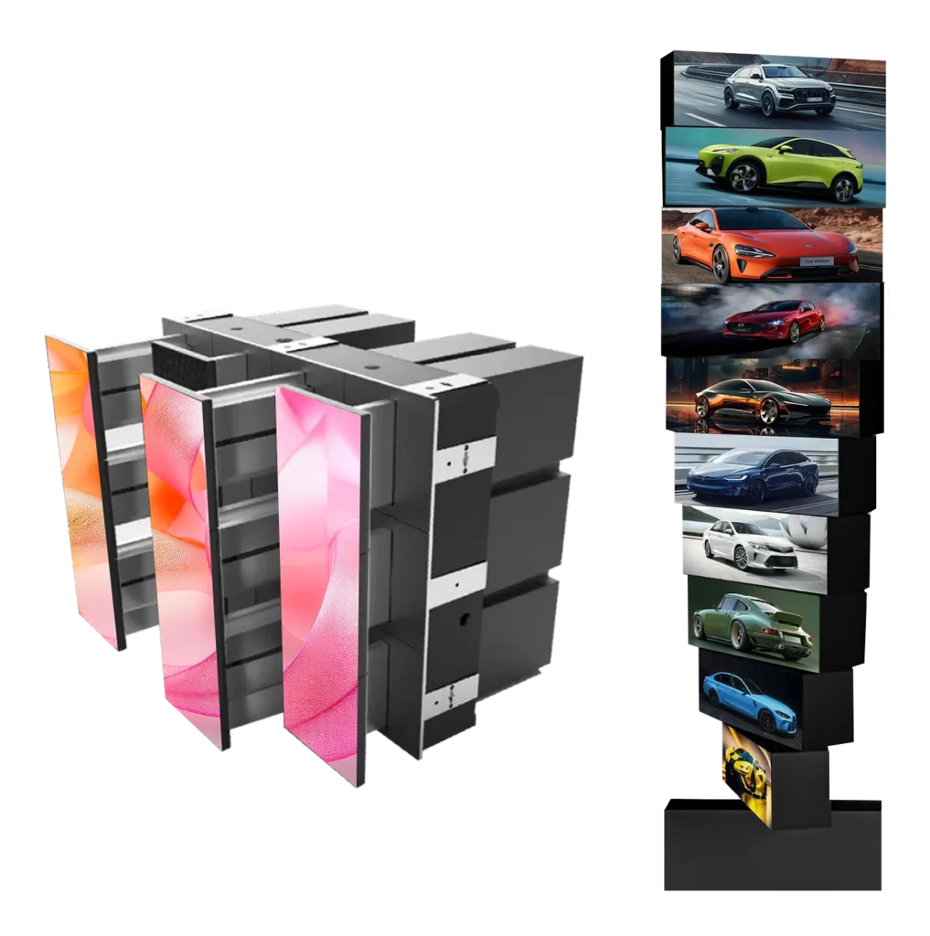 3D Kinetic LED Screen operating in different kind of displays.