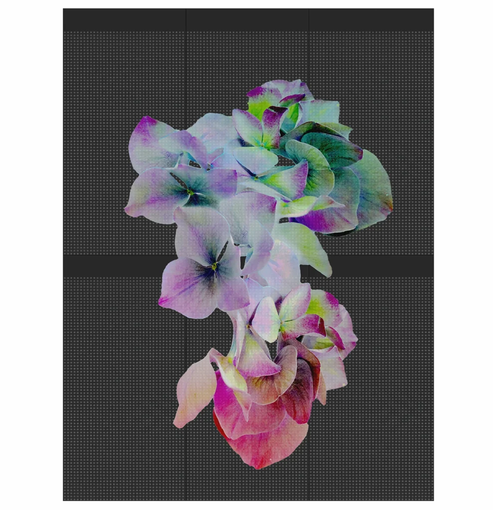 The FLIP SERIES Transparent LED Mesh have Multi-Screen Splicing