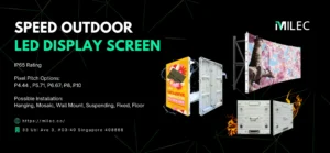 Speed Outdoor LED Display Screen in different views proving its IP65