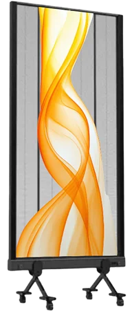 A Transparent LED Poster displaying content that shows its transparency.