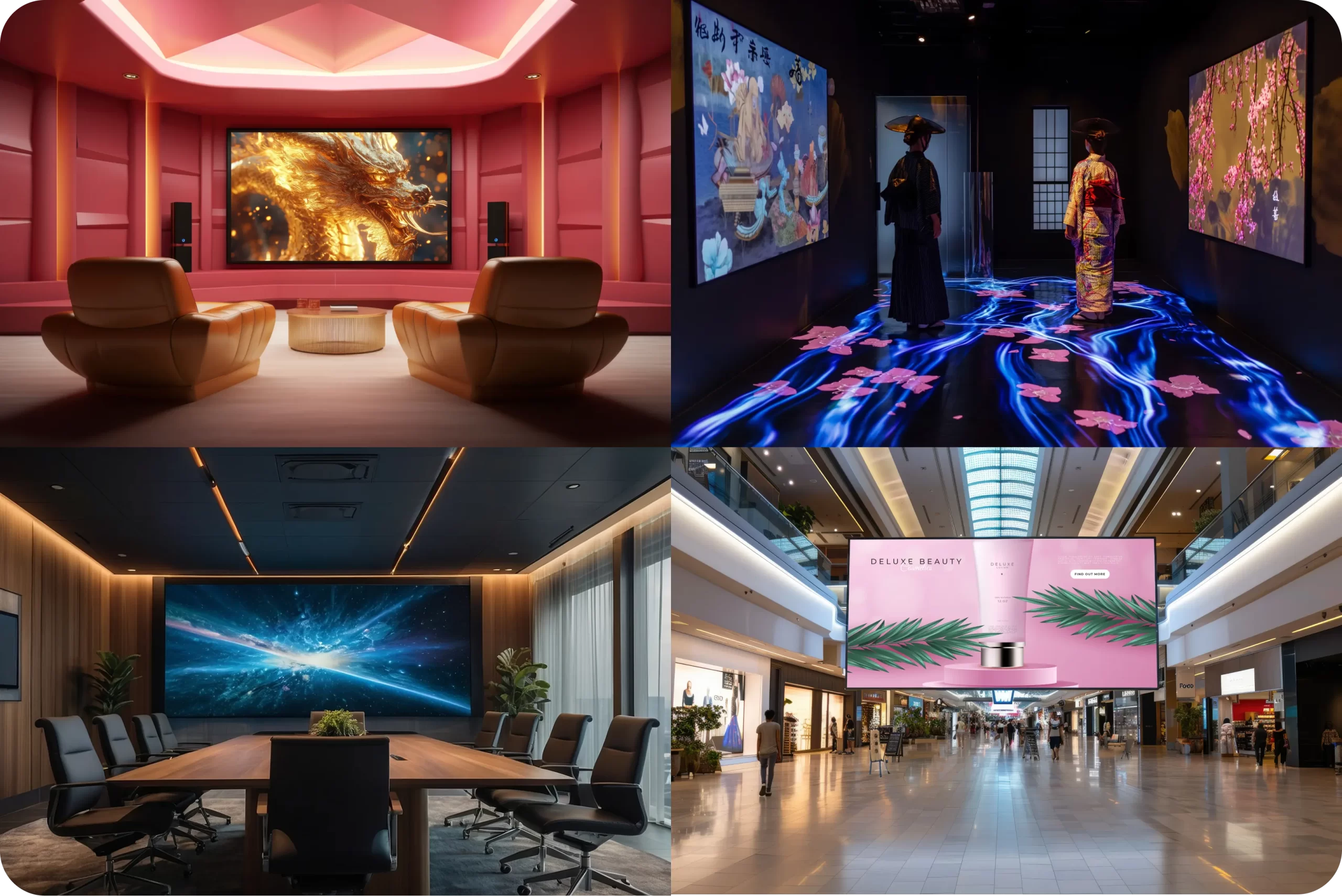 Versatile Solutions. The LEISURE Series LED Screen Panel shines in Airports, Exhibition Centers, Meeting Rooms, Shopping Malls, and TV Studios