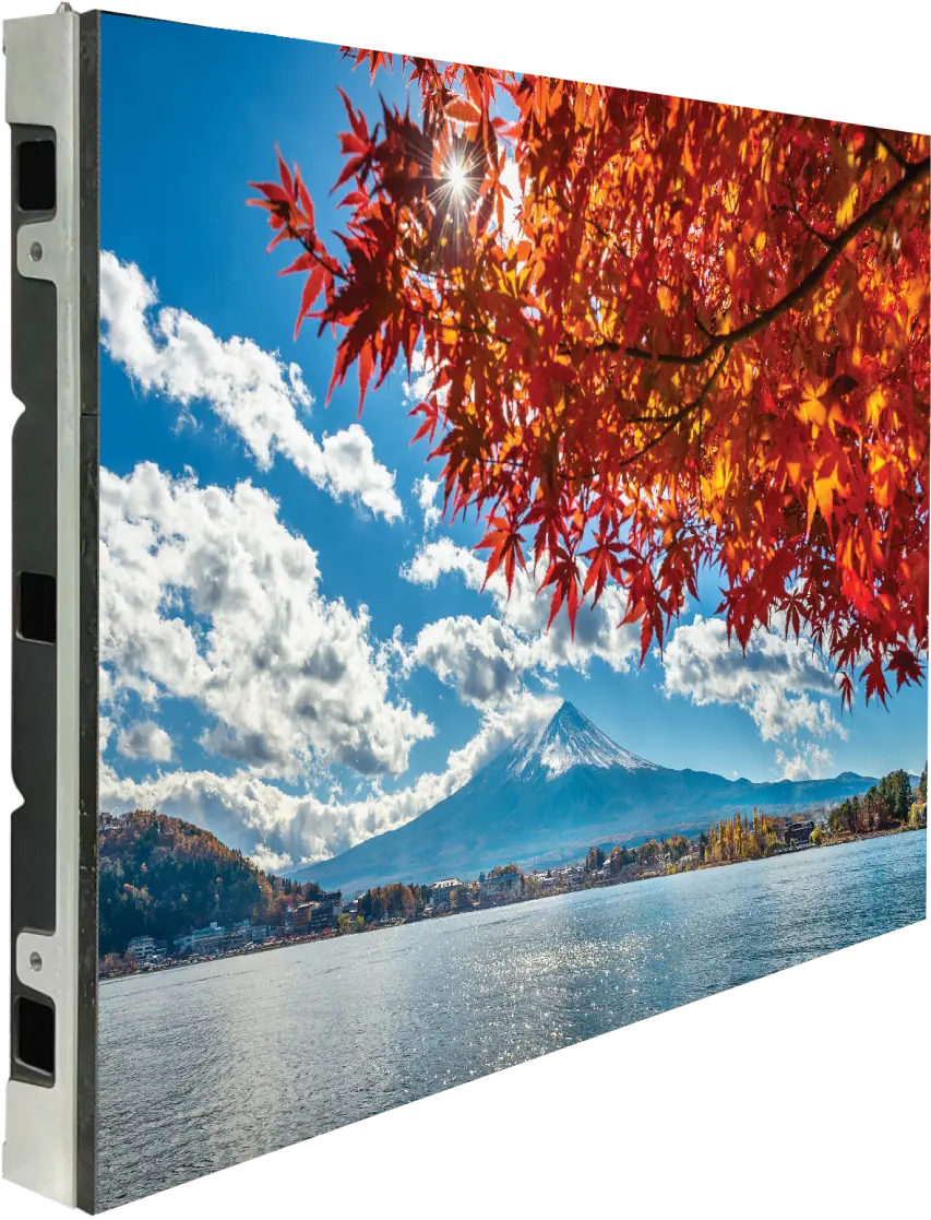 A product image of Leisure Series LED Screen Panel showing how slim and lightweight it is.